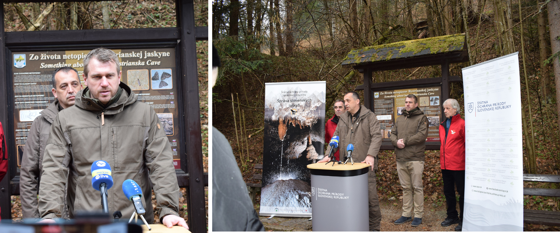 &Scaron;t&aacute;tny tajomn&iacute;k MŽP SR Filip Kuffa počas vyst&uacute;penia na tlačovej konferencii pri Bystrianskej jaskyni.