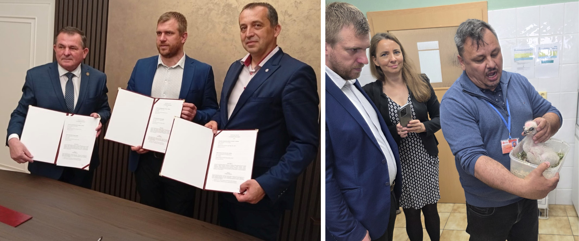 Zástupcovia organizácií po podpise memoranda o spolupráci počas oficiálneho stretnutia. Spoločné partnerstvo je zamerané na rozvoj spolupráce v oblasti ochrany prírody, veterinárnej starostlivosti a odbornej praxe.